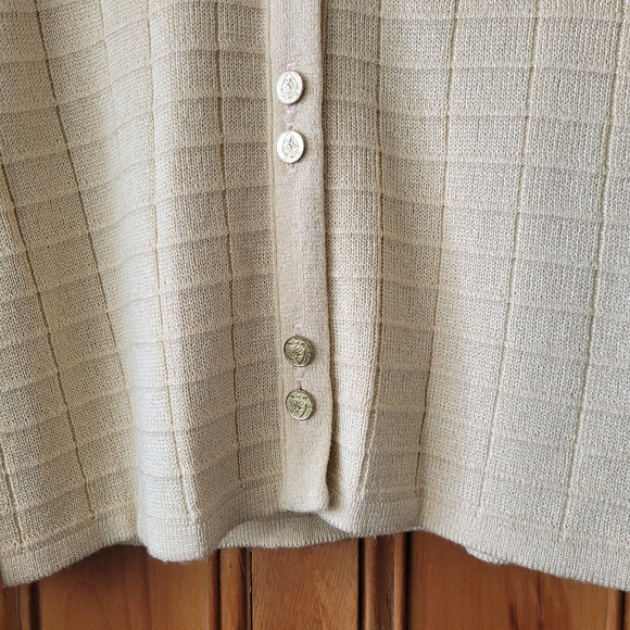 NWT Vintage Cream Knit Jacket with Eyelash Fringe Details Medium - Picture 5 of 13